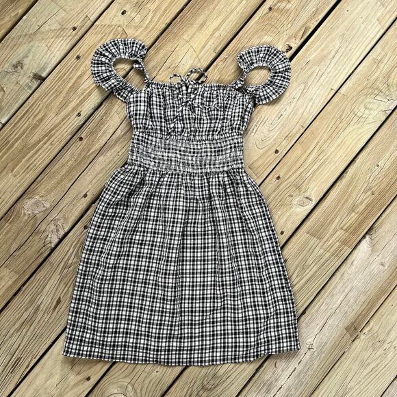 WAYF Black And White Gingham Fit & Flare Mini Dress Size XS - Picture 1 of 9
